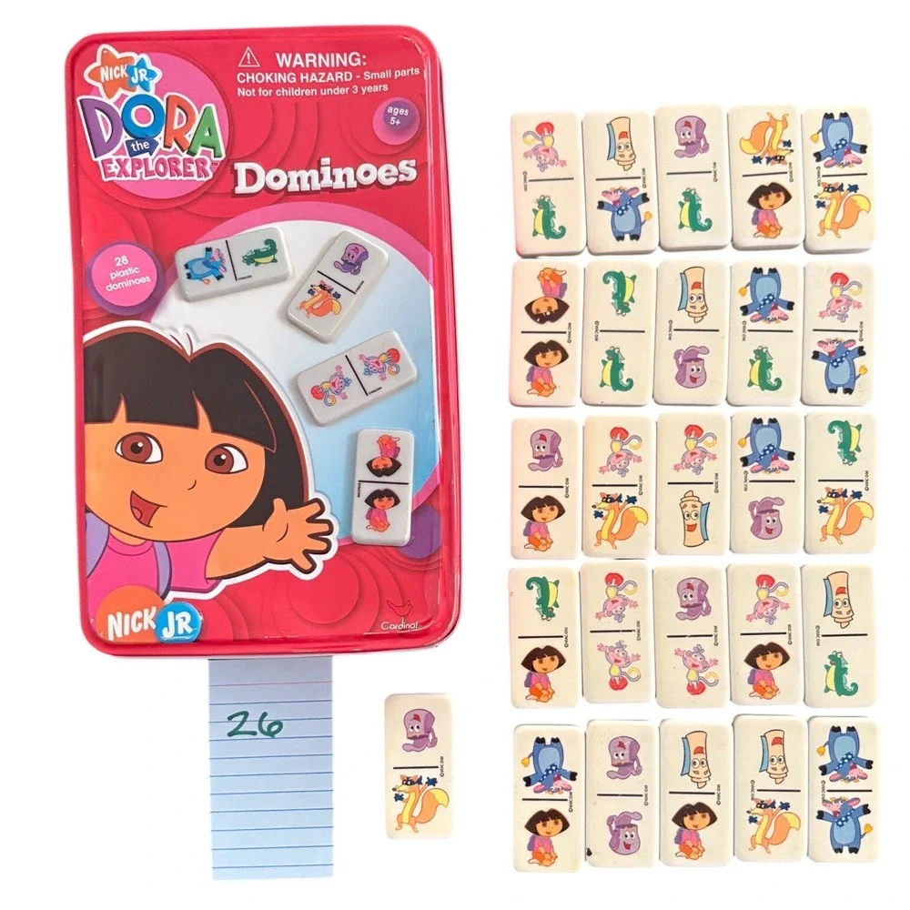 Nick Jr Dora the Explorer Dominoes 26 Piece Plastic Set‎ in Collector Tin 2005